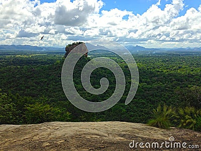 Great Sigiriya rock with a neighboring mountain Stock Photo