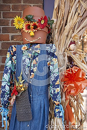 Halloween scarecrow character Stock Photo
