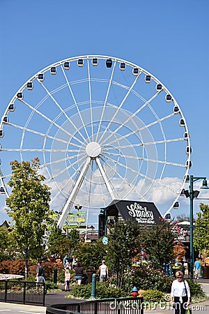 Great Smoky Mountain Wheel at The Island in Pigeon Forge, Tennessee Editorial Stock Photo