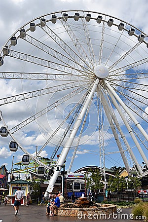 Great Smoky Mountain Wheel at The Island in Pigeon Forge, Tennessee Editorial Stock Photo