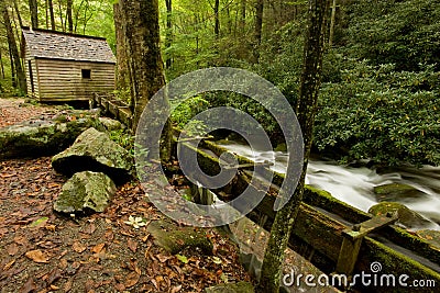 Old grist tub mill in the Great Smoky Mountains Stock Photo