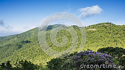 Great Smoky Mountains seen from the Blue Ridge Parkway Stock Photo