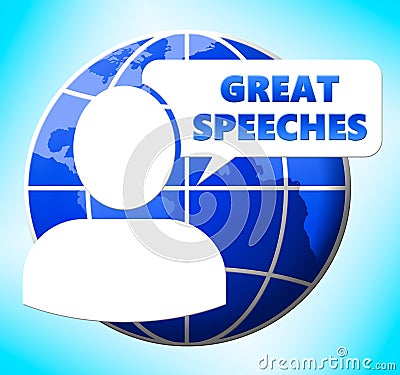 Great Speeches Icon Shows Best Talks 3d Illustration Stock Photo