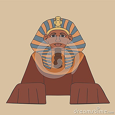 Great sphinx cartoon front view Vector Illustration