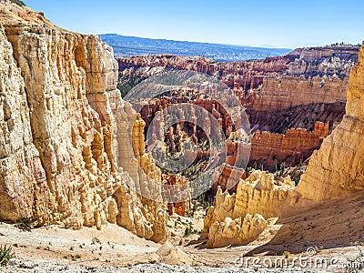 Great spires carved away by erosion in Bryce Canyon National Par Stock Photo