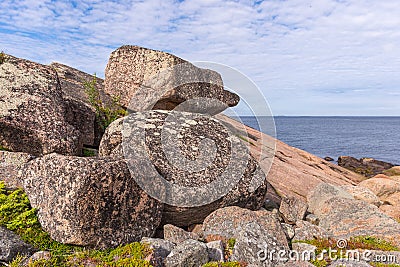 Great stones on the island- German Kuzov. Stock Photo