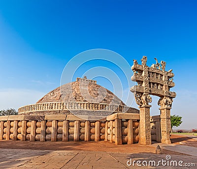 Great Stupa. Sanchi, Madhya Pradesh, India Stock Photo