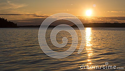 Great sunset in the archipelago, Stockholm, Sweden. Travel and holiday concept. Stock Photo