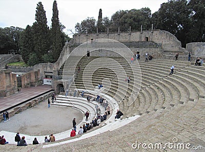 Great Theatre of Pompeii in Italy Editorial Stock Photo