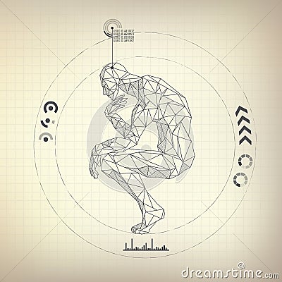 Great Thinker Vector Illustration