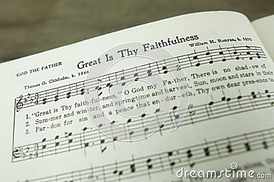 Great is Thy Faithfulness Christian Worship Hymn by Thomas Chisholm Editorial Stock Photo