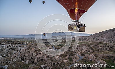 The great tourist attraction of Cappadocia - balloon flight. Cappadocia is known around the world as one of the best Editorial Stock Photo