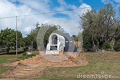 Great Trek Monument, in resembling an ox wagon, in Napier Editorial Stock Photo