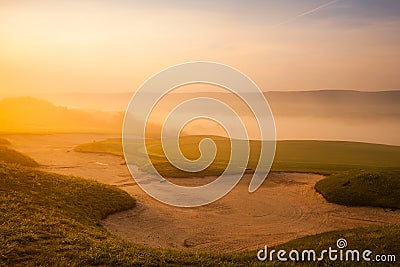 Great view at the beautiful golf course Stock Photo