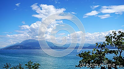 Great view of Lake Garda from Sirmione beach, Italy Stock Photo