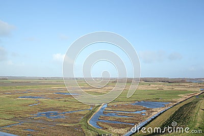 Great view from Plompe Toren in Koudekerke near the coast of the North Sea in the Netherlands Stock Photo