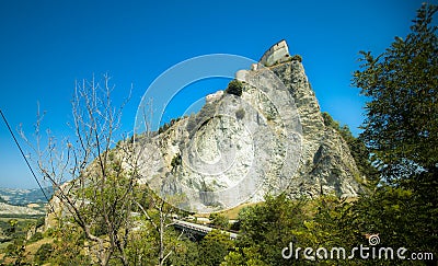 Great views of the fortress of San Leo Stock Photo