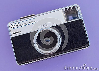 Vintage Kodak Instamatic camera from the 70`s Editorial Stock Photo