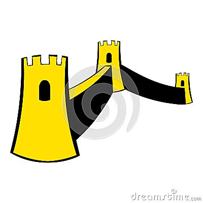 Great Wall of China icon cartoon Vector Illustration