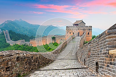 Great Wall of China at the Jinshanling section Stock Photo