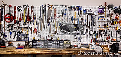 The Great Wall of Tools Stock Photo