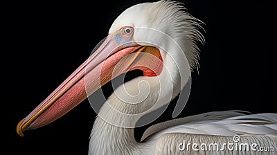 Great white pelican (Pelecanus onocrotalus) . Generative Ai Stock Photo