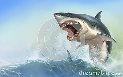 Great White Shark Body on beck Stock Photo