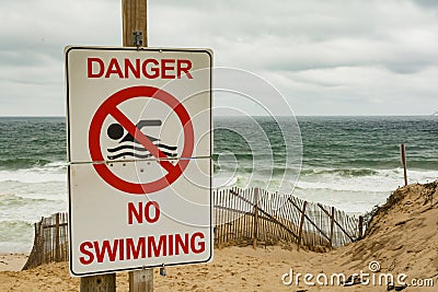 Great White Shark Warning Signs Stock Photo