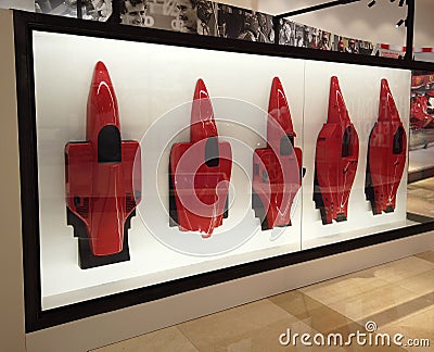 Macao Macau City of Dreams COD Ferrari Body Structure Under the Skin Race Car Gallery Automobile Museum Racing Vehicle Red Cars Editorial Stock Photo