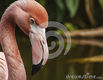 Greater Flamingo (Phoenicopterus roseus) The flamingo is a wading bird in the family Phoenicopteridae Stock Photo