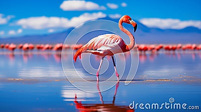 Greater flamingo (Phoenicopterus ruber) Stock Photo