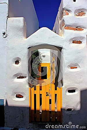 Greece, Antiparos island, the entry of a bar Editorial Stock Photo