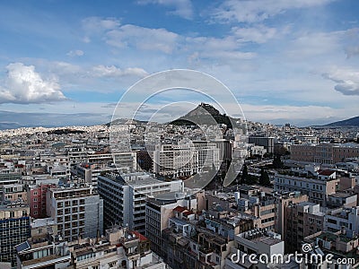 Greece Athens aerial picture drone in the city Stock Photo