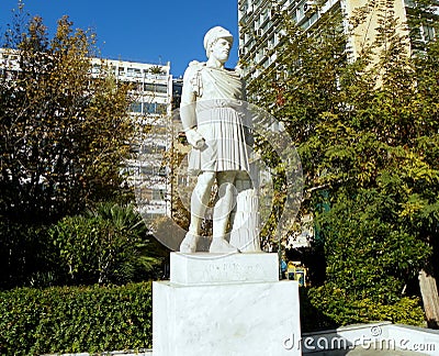 Greece, Athens, Athinas street, statue of Pericles Editorial Stock Photo