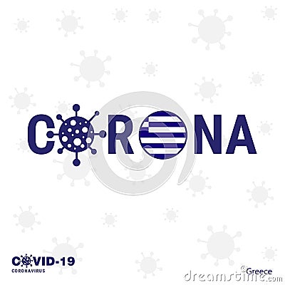 Greece Coronavirus Typography. COVID-19 country banner Vector Illustration