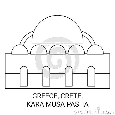 Greece, Crete, Kara Musa Pasha travel landmark vector illustration Vector Illustration