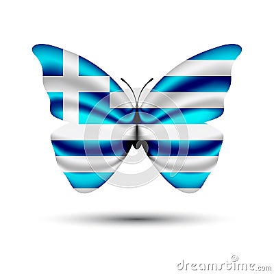 Greece flag butterfly Vector Illustration