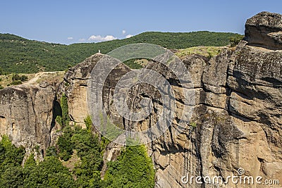 Greece Kalambaka Meteora Rocks Landscape Travel Europe Stock Photo