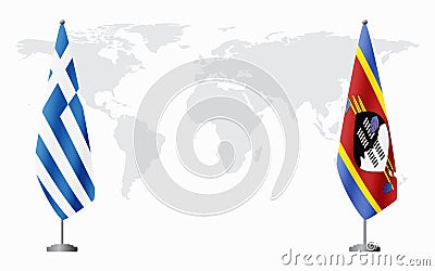 Greece and Kingdom of eSwatini - Swaziland flags for offi Vector Illustration