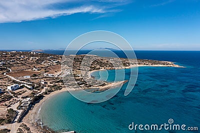 Greece, Koufonisi island, sandy beaches, aerial drone view Stock Photo