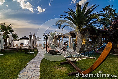 Greece lagoon beach Stock Photo