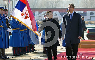 Greece Prime Minister Alexis Tsipras in official visit to Belgrade Editorial Stock Photo