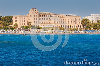 Greece, Rhodes - July 16 : Casino Rhodes view from the sea on July 16, 2014 in Rhodes, Greece Editorial Stock Photo