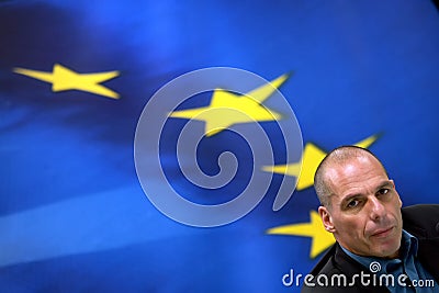 Greece's Finance Minister Yanis Varoufakis during a joint press Editorial Stock Photo