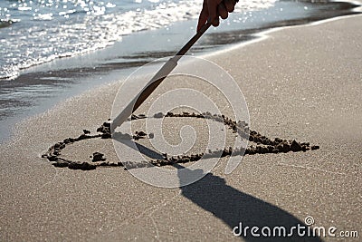 Greece sand summer heart Stock Photo