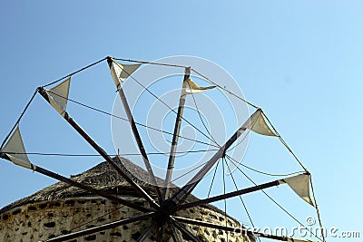 Greece, Santorini. A lone windmill. Stock Photo