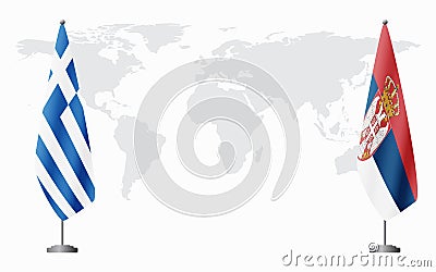 Greece and Serbia flags for official meeting Vector Illustration