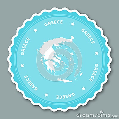 Greece sticker flat design. Vector Illustration