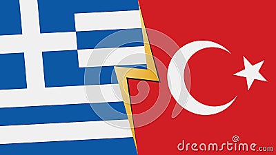 Greece and Turkey financial, diplomatic crisis concept. vector illustration. Vector Illustration