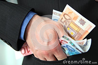 Greedy businessman Stock Photo